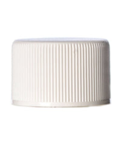 Ribbed Polypro Caps - White - 20/410 and 24/410 Neck - Essentially You Oils - Ottawa Canada